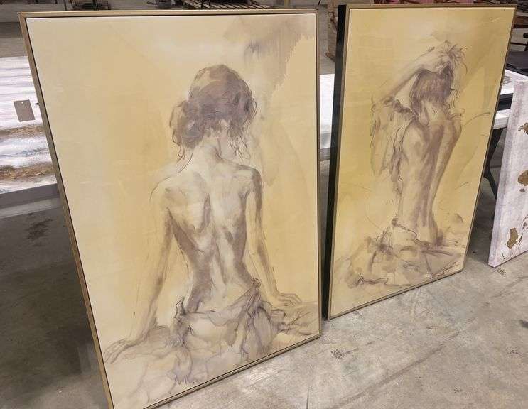 Pair of Framed Nude Study Art Prints