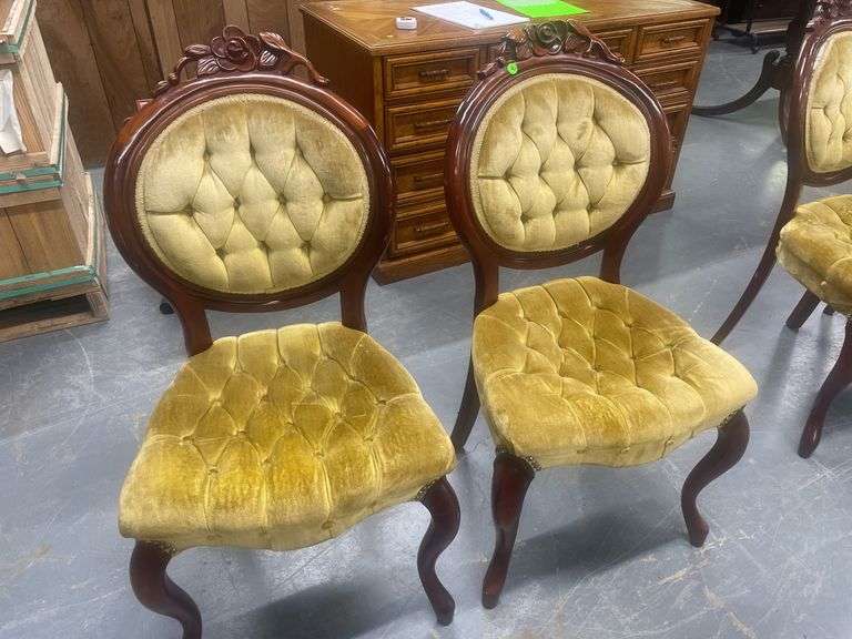 Set of Two Oval Back Parlor Chairs