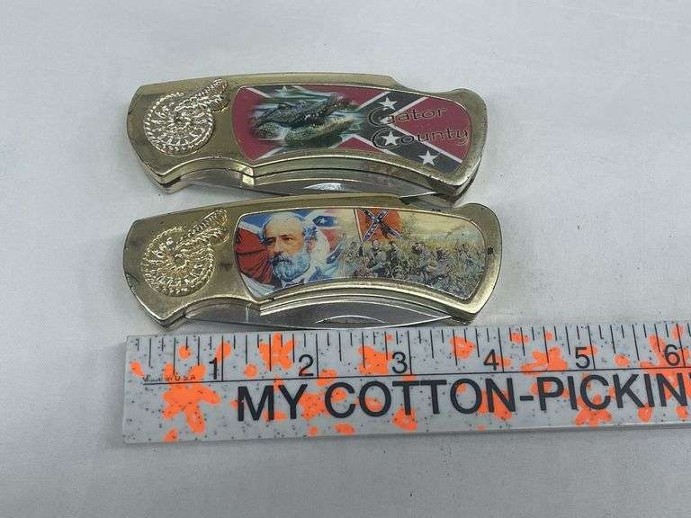 (2) Pocket Knives - Confederate Themed