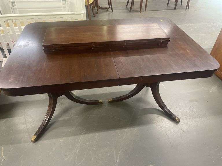 Mahogany Dining Table with Leaf Inserts