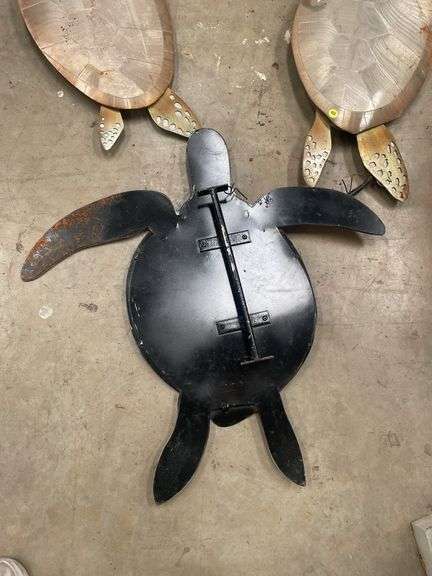 Set of Three Metal Sea Turtle Wall Decorations