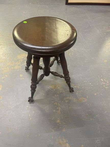 Wood Piano Stool with Claw Feet