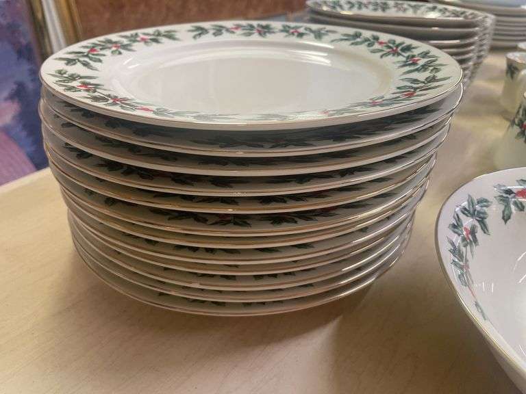 Formalities by Baum Bros Holly Berry China Set
