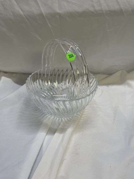 Towle Lead Crystal Basket with Handle
