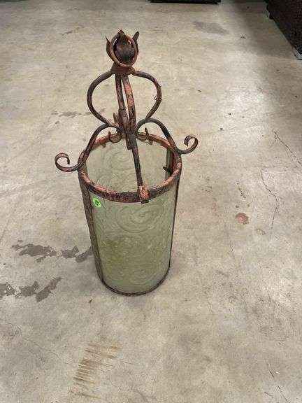 Metal and Glass Hanging Lantern