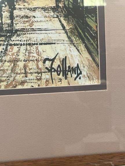 Framed 'Folland' Print of Cityscape & River