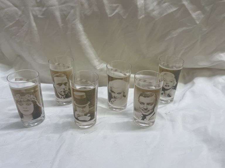 (6) Hollywood Legends Movie Star Glass Collection