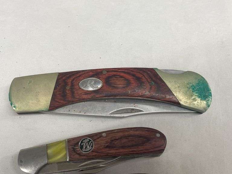 (4) Pocket Knives with Wood Handles