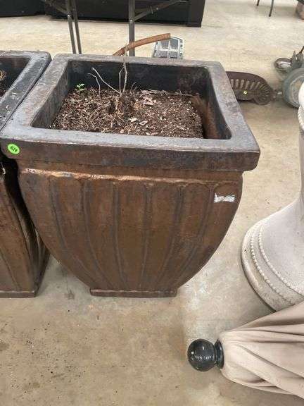 Pair of Large Pottery Decorative Garden Planters