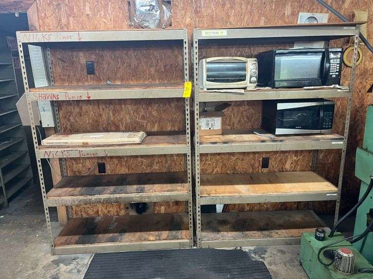 (2) Metal Shelves & Contents on Shelves
