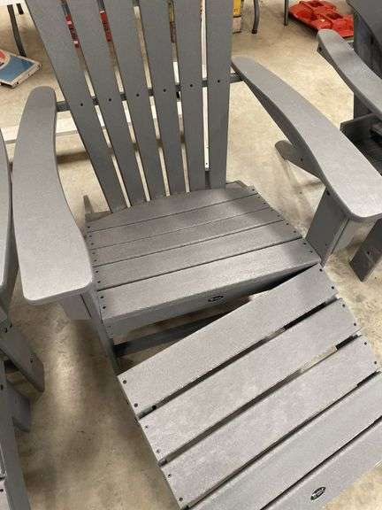(2) Gray Trex Adirondack Chairs with Footstools