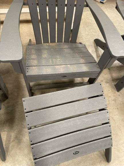 (2) Gray Trex Adirondack Chairs with Footstools