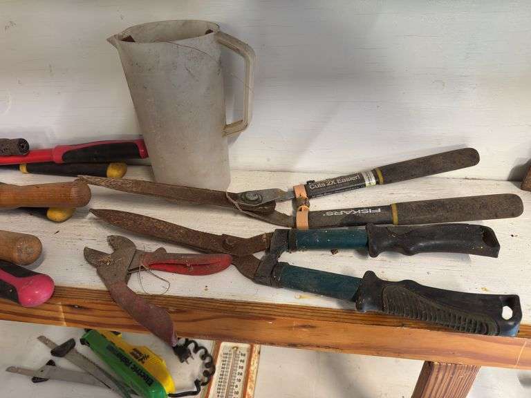 Mixed Lot of Hand Tools Including Pliers and Hedge Shears