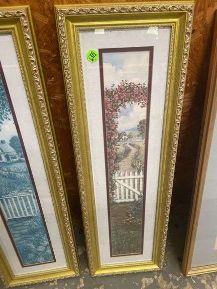 Pair of Framed Prints with Country Cottage Scenes