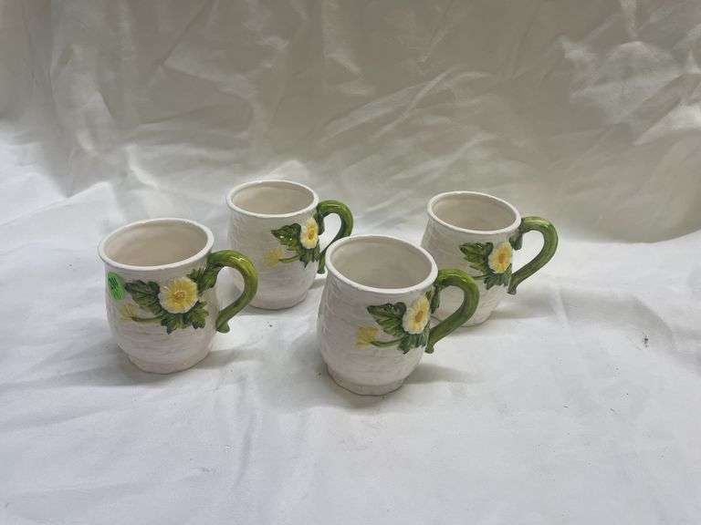 (4) Geo. Z. Lefton Floral Mugs