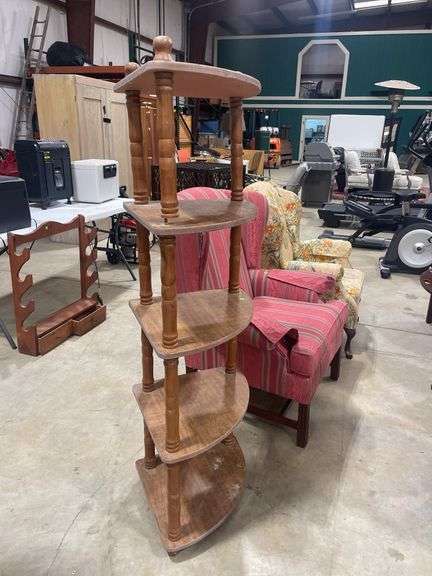 Wooden Corner Display Shelf