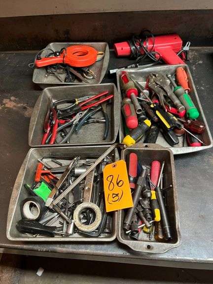 (5) Pans of Miscellaneous Tools, Pliers,