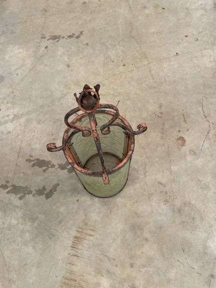 Metal and Glass Hanging Lantern