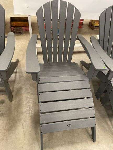 (2) Gray Trex Adirondack Chairs with Footstools