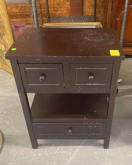 Small Dark Brown Wooden Side Table