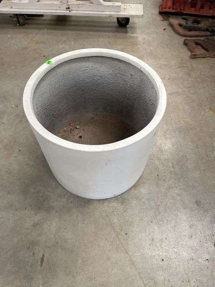 Round White Composite Planter