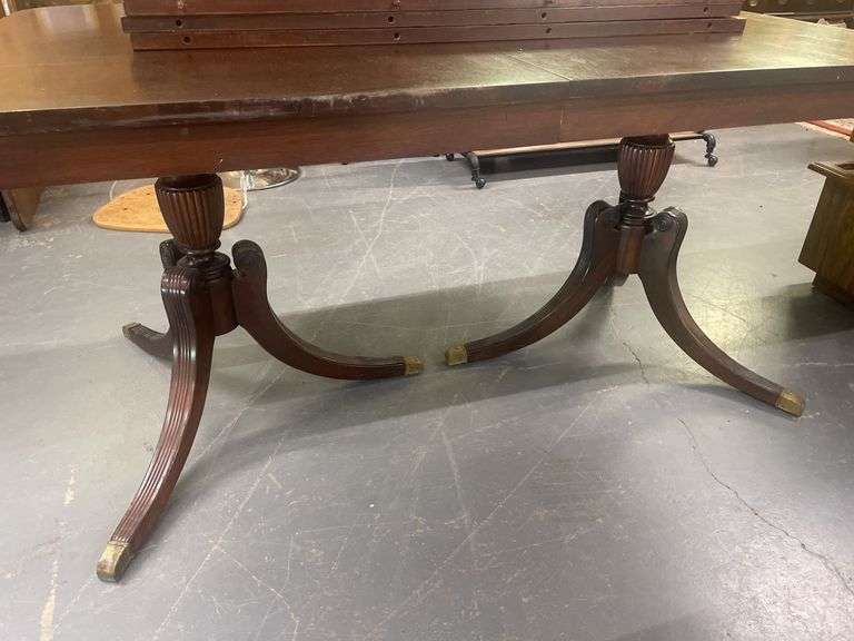 Mahogany Dining Table with Leaf Inserts