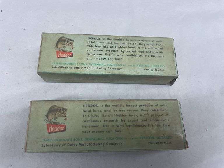 (2) Heddon Dowagiac Wood Classic Fishing Lures with Boxes