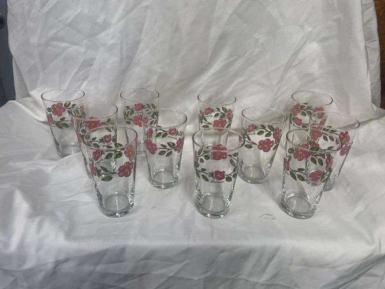 (12) Franciscan Pink Rose Tumbler Glasses
