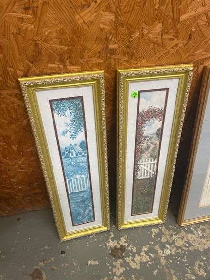 Pair of Framed Prints with Country Cottage Scenes