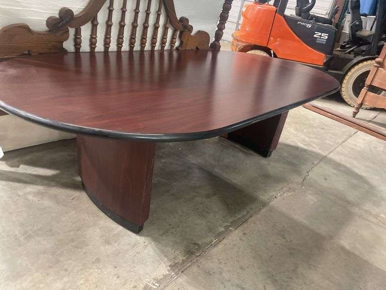 Large Conference Table with Wood Grain Finish