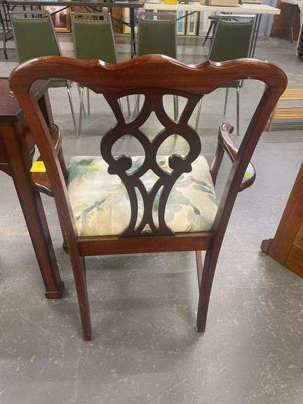 Floral Upholstered Chippendale Armchair
