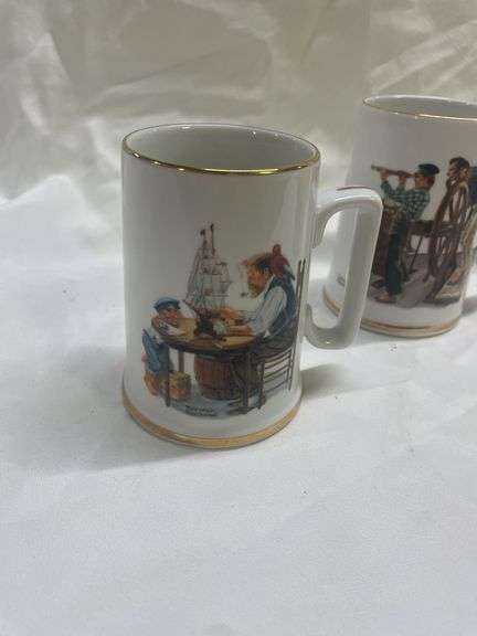 (4) Norman Rockwell Mugs