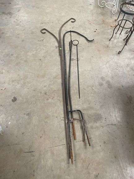 (4) Wrought Iron Garden Plant Hangers