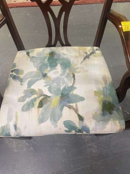 Floral Upholstered Chippendale Armchair