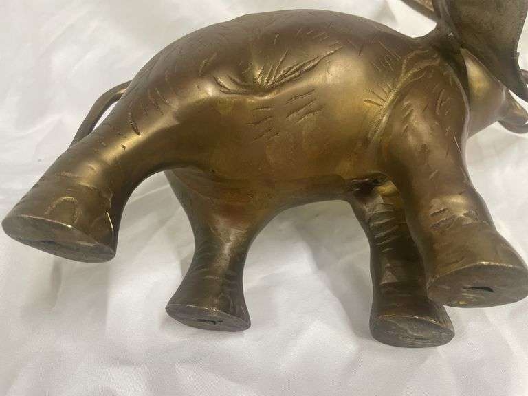 Detailed Brass Elephant Sculpture