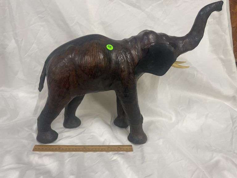 Decorative Leather Elephant Figure