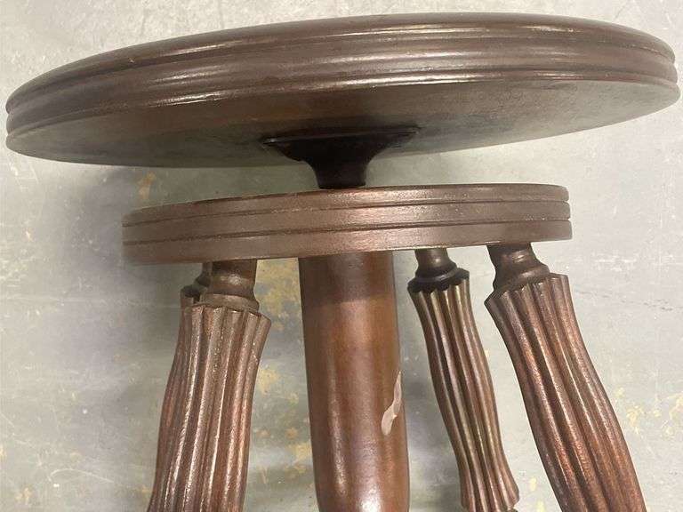 Wood Piano Stool with Claw Feet