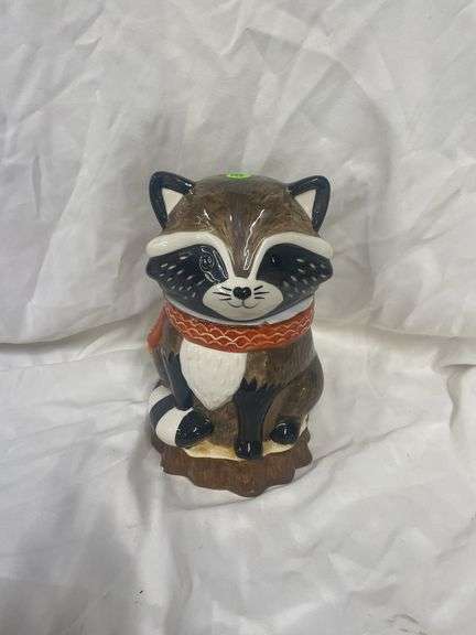 Ceramic Raccoon Cookie Jar