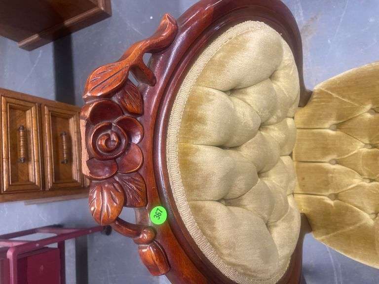 Set of Two Oval Back Parlor Chairs