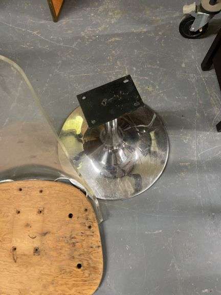 Mid Century Disassembled Acrylic and Chrome Base Chair