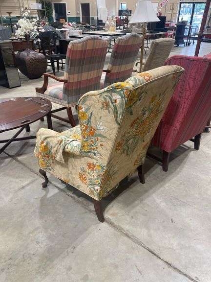 Floral Wingback Armchair