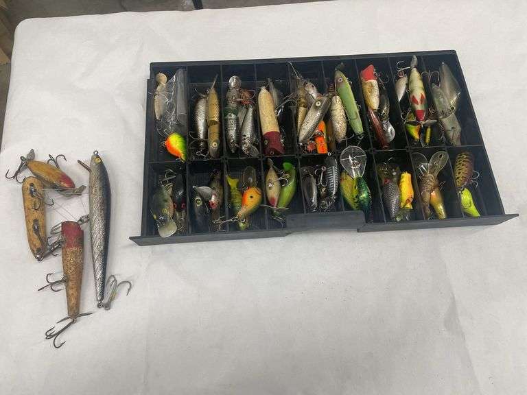 Large Collection of Fishing Lures in Tray image