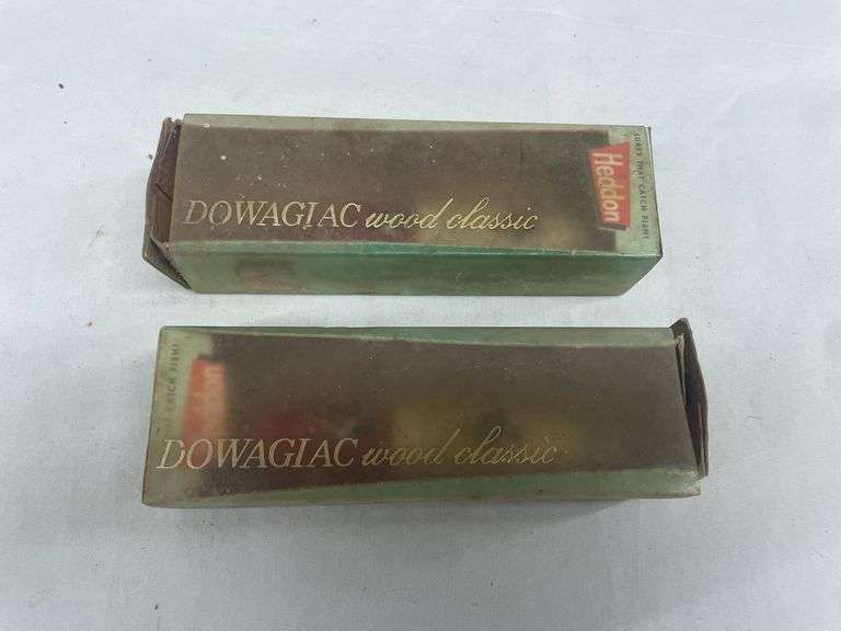 (2) Heddon Dowagiac Wood Classic Fishing Lures with Boxes image