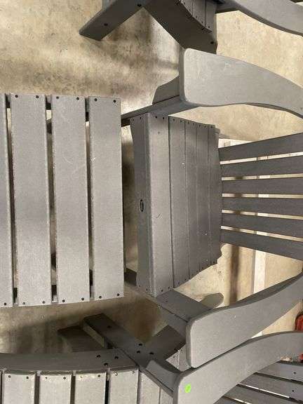(2) Gray Trex Adirondack Chairs with Footstools