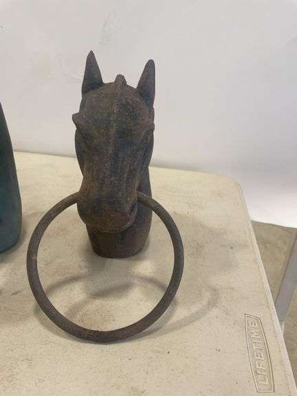 Group of 3 Horse Head Hitching Posts