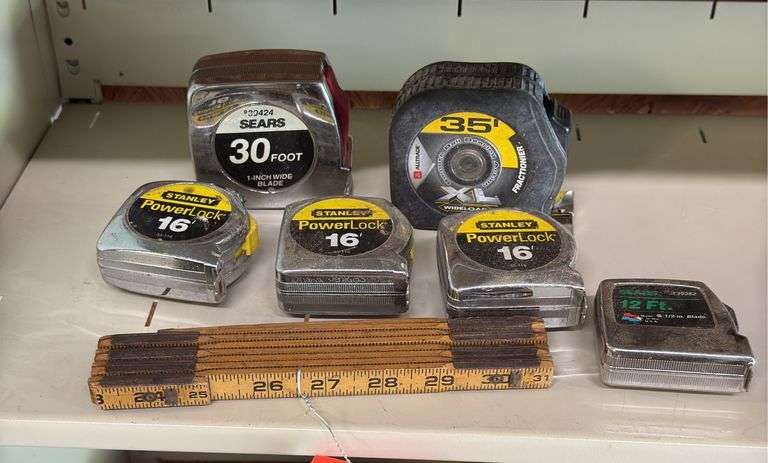 Variety of Measuring Tapes: Sears, Stanley PowerLock, and More