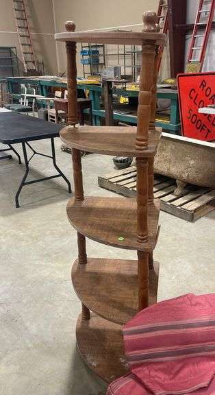Wooden Corner Display Shelf