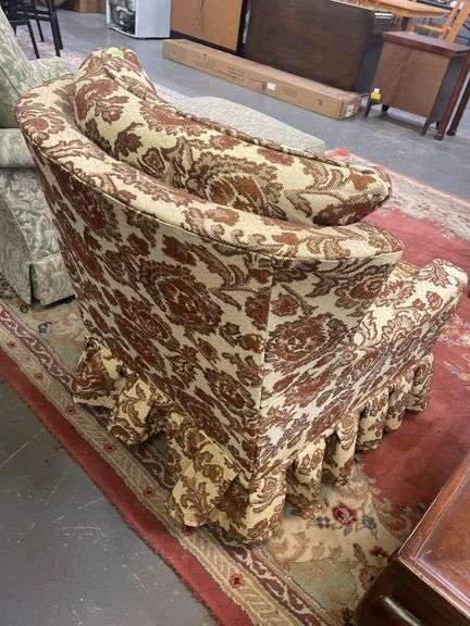 Upholstered Armchair with Floral Pattern