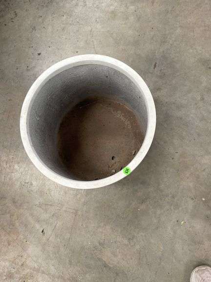 Round White Composite Planter
