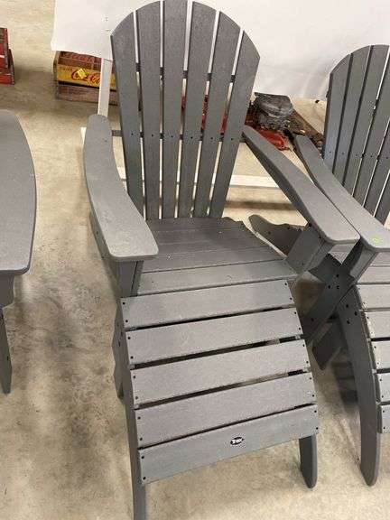 (2) Gray Trex Adirondack Chairs with Footstools